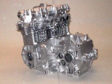 glaskugelgestrahlter Motorradmotor